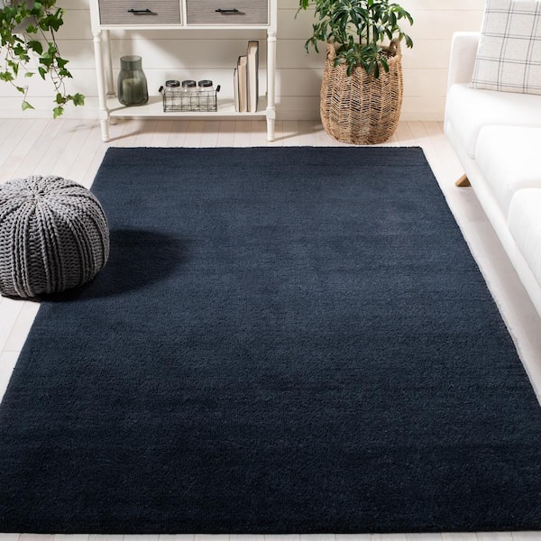 Himalaya Black Doormat 2 ft. x 4 ft. Solid Area Rug