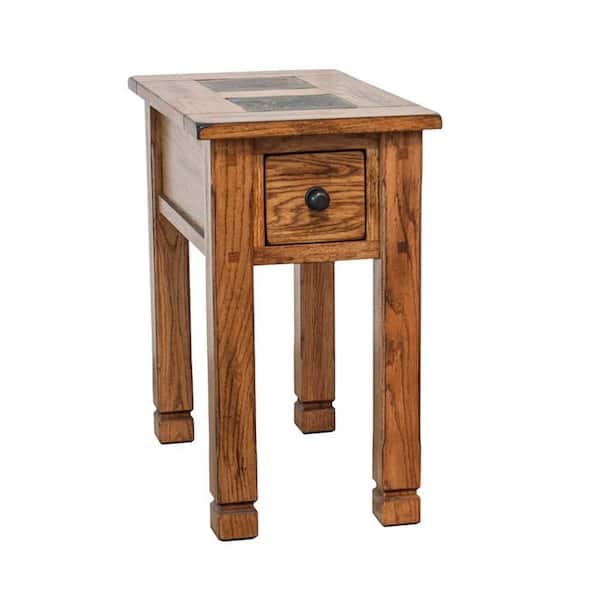Benjara 25 in. Brown Rectangle Wood End Table with Drawer