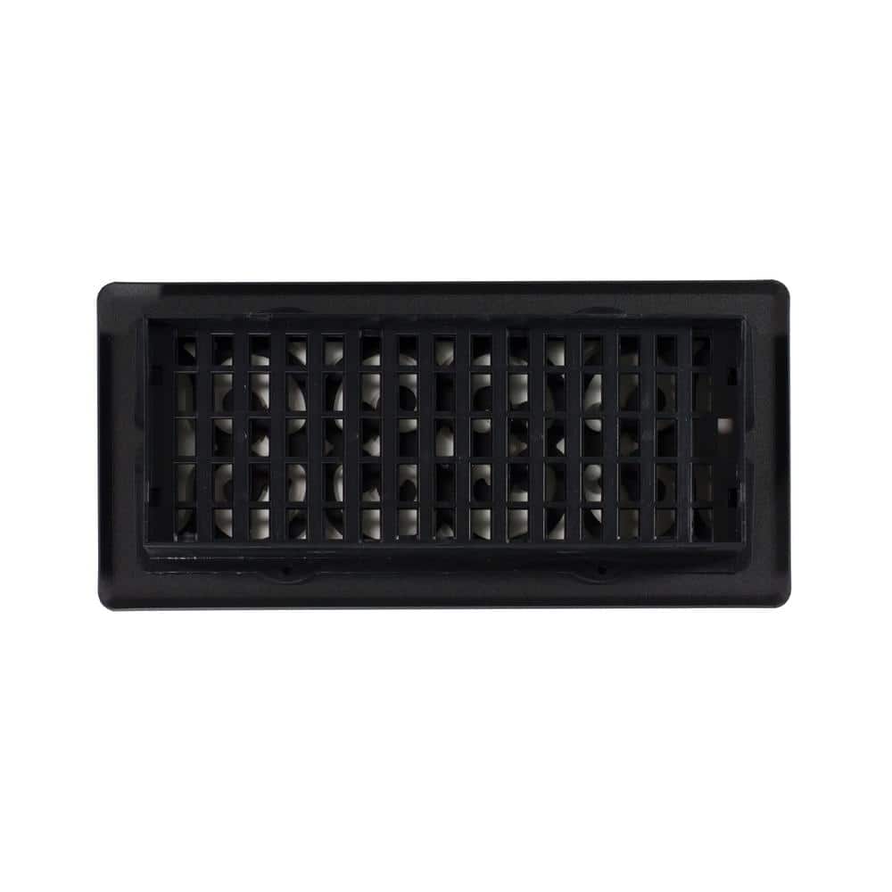 Black Steel Scroll Design 4x10 Floor Register
