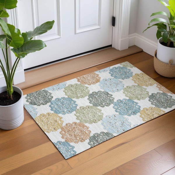 Chantille Machine Washable Indoor/Outdoor Abstract ACN2353 Seaside 2 ft. x 3 ft. Accent Rug