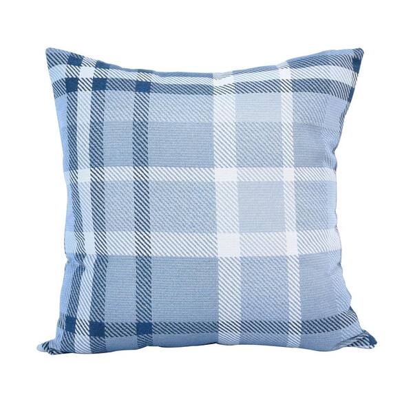 The Pillow Collection Winsome Typography Blue Down Filled Throw Pillow