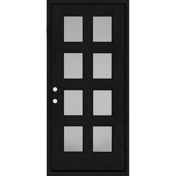 Regency 42 in. x 80 in. 8L Modern Clear Glass RHIS Onyx Stained Fiberglass Prehung Front Door w/6 in. Jamb