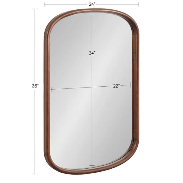 Talma 24.00 in. W x 36.00 in. H Walnut Brown Capsule MidCentury Framed Decorative Wall Mirror