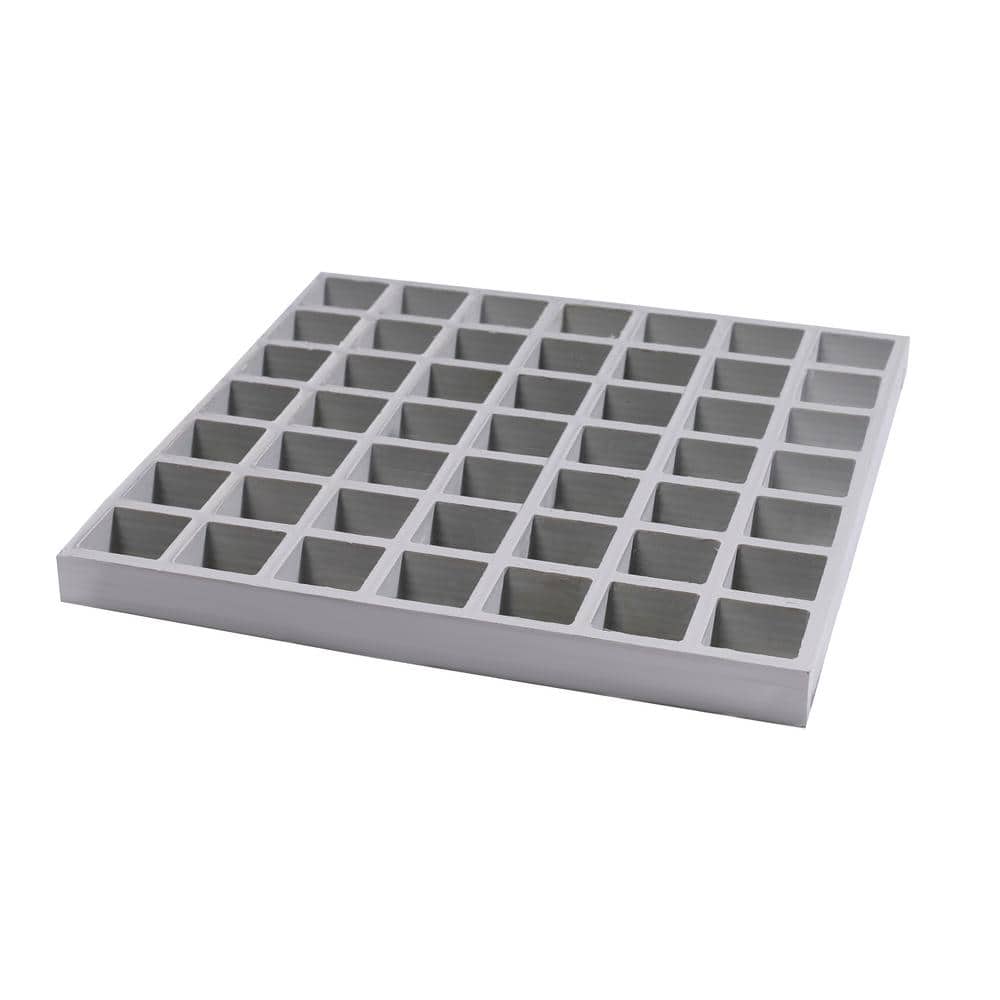 Fiberglass Molded Grating Composite for Floors Outdoor Drain Cover, 1.5 x 1.5 x 1 in., 10.6 x 10.6 in., Gray, Gritted price history on PriceWatchPro