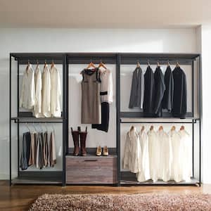 Monica 32 in. W Rustic Gray Wood Closet System Walk-in Closet With 1-Shelf