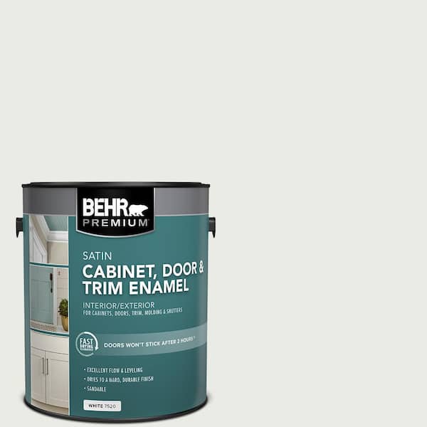 1 gal. #PPU12-12 Gallery White Satin Enamel Interior/Exterior Cabinet, Door & Trim Paint