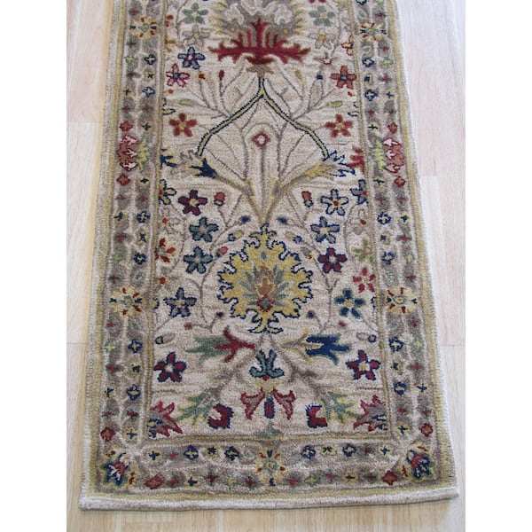 Morris Ivory 2 ft. x 10 ft. Hand Tufted Wool Traditional Area Rug