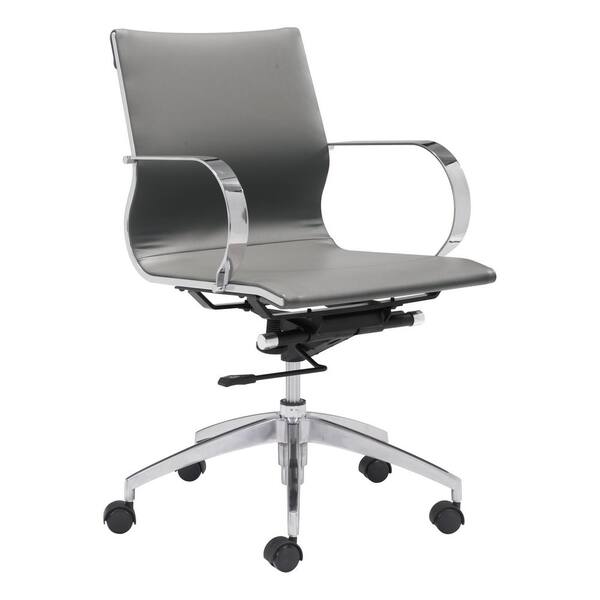 Glider Low Back Office Chair Gray - Zuo Modern 100835