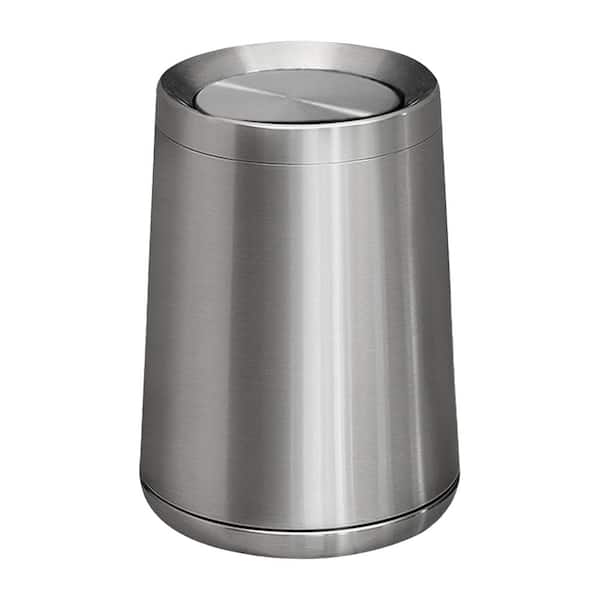 Afoxsos Unique 2.6 Gallon Silver Indoor Recycling Bin with Swing Cover