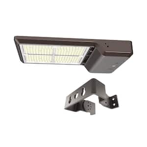 600-Watt Equivalent Integrated LED Bronze Area Light with Trunnion Mount Kit TYPE 3 Adjustable Lumens and CCT