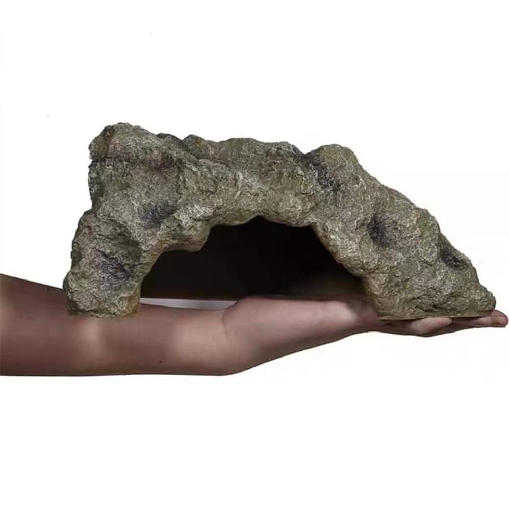Afoxsos Large 10 x 7.7 in. x 5.2 in. Resin Rock Hideouts Cave Amphibian Habitat Shelter Decor