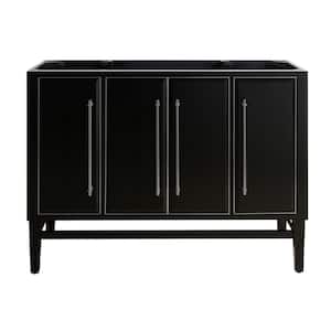 Mason 48 in. Bath Vanity Cabinet Only in Black with Silver Trim
