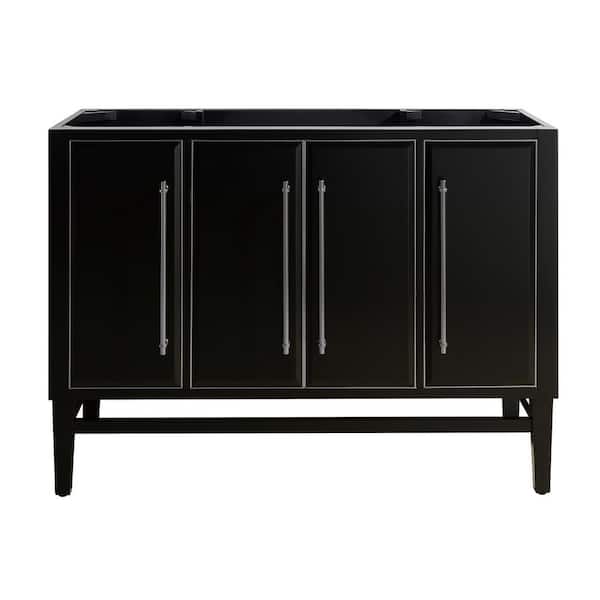 Avanity Mason 48 in. Bath Vanity Cabinet Only in Black with Silver Trim
