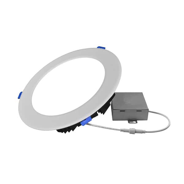 NICOR DLE 8 in. Round 5000K White Remodel IC-Rated Recessed Integrated LED Edge Lit Downlight Kit