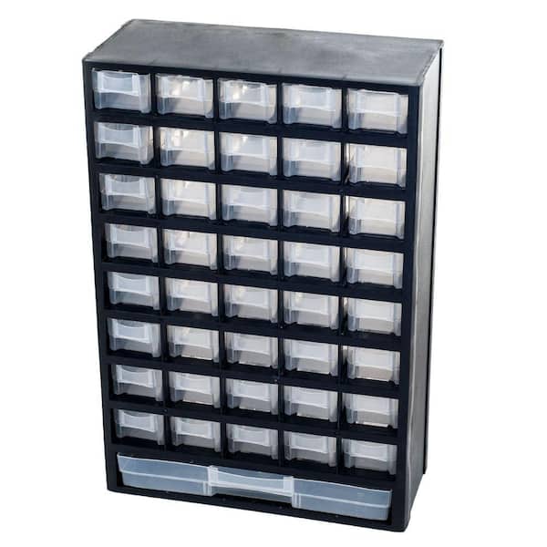 Stalwart 41-Compartment Hardware Storage Box, Black