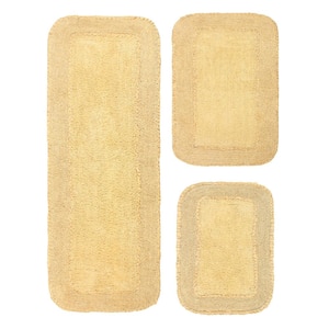 Radiant Collection 100% Cotton Bath Rugs Set, 3-Pcs Set with Runner, Yellow