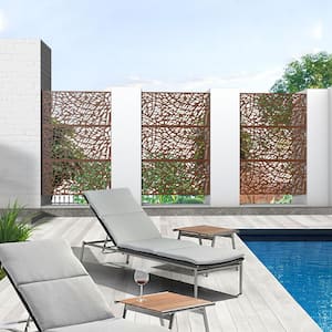 3-Panel Rust-Colored Weather Resistant Panel Screen