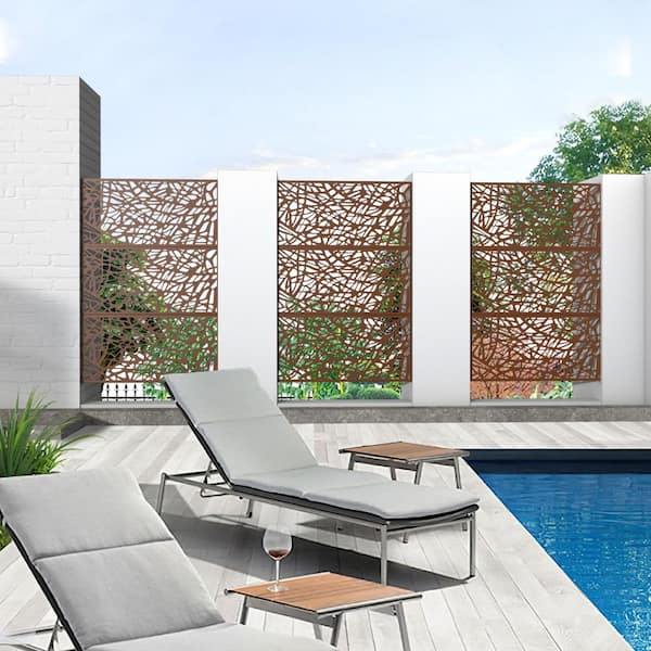 PexFix 3-Panel Rust-Colored Weather Resistant Panel Screen CY-S080 ...