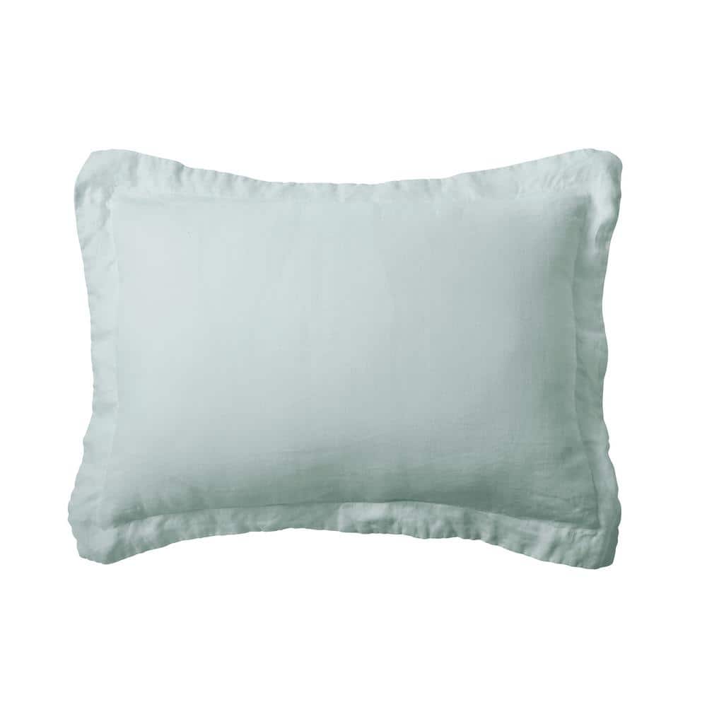 Blue Cotton Standard Sham with Triangle Flap Closure
