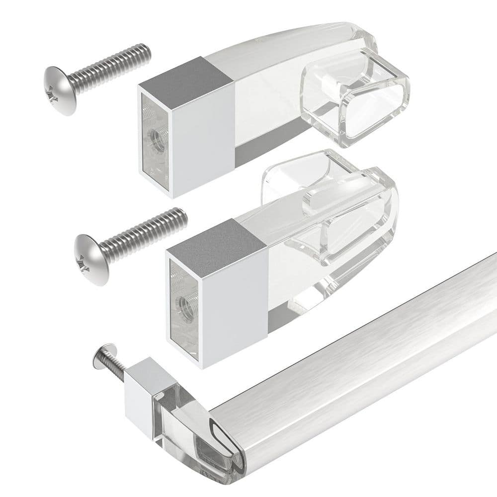 1-Piece Bathroom Accessory Set in Clear, Acrylic Shower Door Towel Bar Brackets with Bright Chrome Sleeve price history on PriceWatchPro