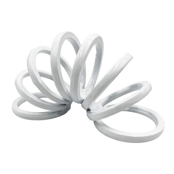 Decorative Metal Open Spring Sculpture in White