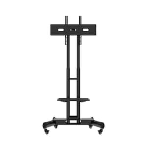 Universal Swivel Height Adjustable Table with Tilt TV Stand for 32-80 in. TVs, Max VESA 23 in. x 15 in. (Black)