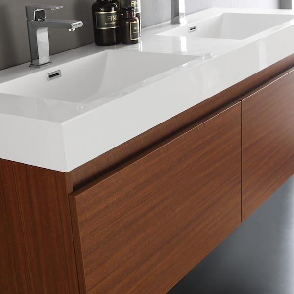 Fresca Mezzo 39 Modern Bathroom Vanity w/ Medicine Cabinet, Teak