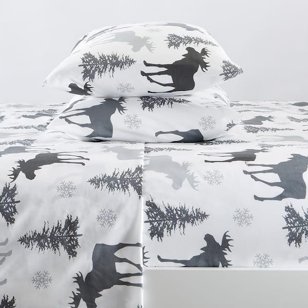 FRESHFOLDS 4-Piece Moose Wilderness Ultra-Soft Microfiber Full Sheet Set