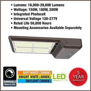 400-Watt Equivalent Bronze Integrated LED Dusk To Dawn Area Light 18000-29000 lm. Adjustable 3000K 4000K 5000K T3 (4PK)