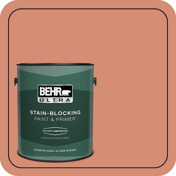 BEHR ULTRA 1 gal. #220D-5 Nectarina Extra Durable Semi-Gloss Enamel Interior Paint & Primer