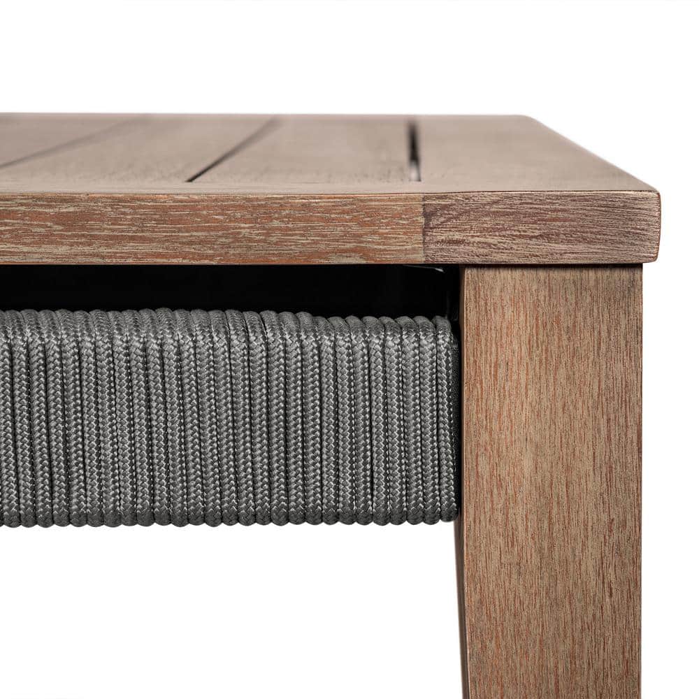 Orbit Square Weathered Eucalyptus Wood Outdoor Coffee Table