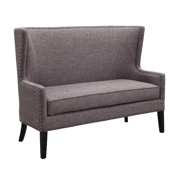 Cuenca Contemporary Style Gray Love Seat Bench