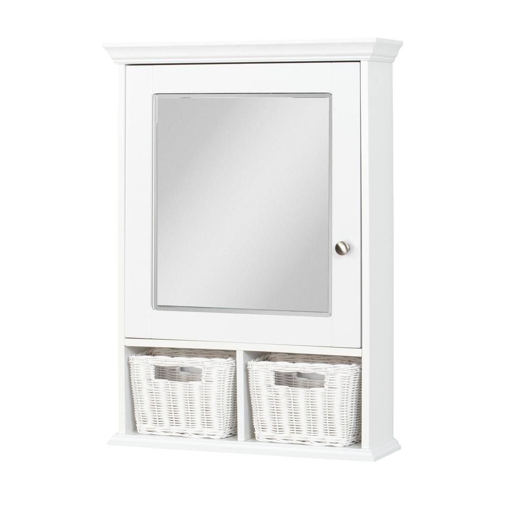 UPC 043197127075 product image for Zenith 21 in. x 29 in. Wood Surface Mount Medicine Cabinet with Baskets in White | upcitemdb.com