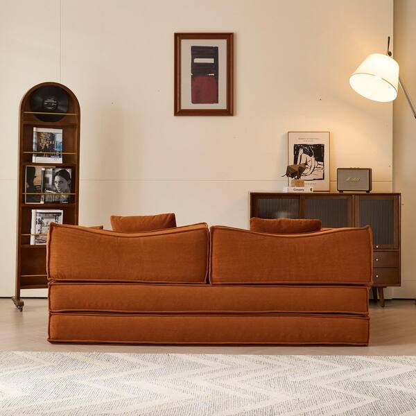 JASIWAY 78.7 in. W Square Arm Corduroy Fabric Rectangle