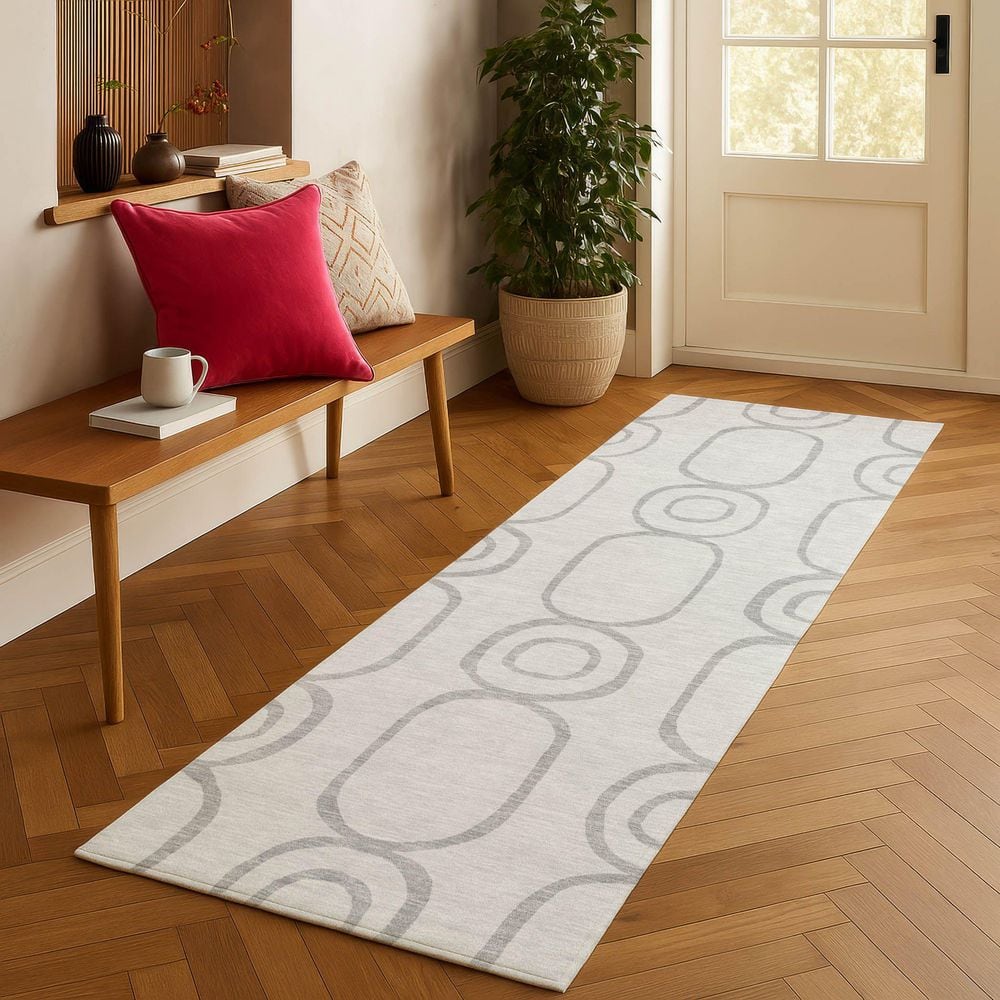 Chantille Machine Washable Indoor/Outdoor Abstract ACN2344 Silver 2 ft. 3 in. x 7 ft. 6 in. Runner Rug price history on PriceWatchPro