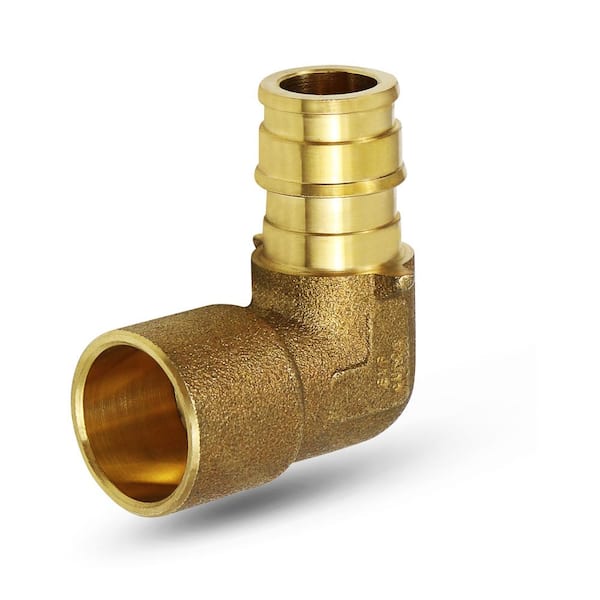 PLUMBFLEX 1/2 in. x 1/2 in. Pex A x Female Sweat Expansion Pex Elbow, Lead Free Brass 90° for Use in Pex A-Tubing