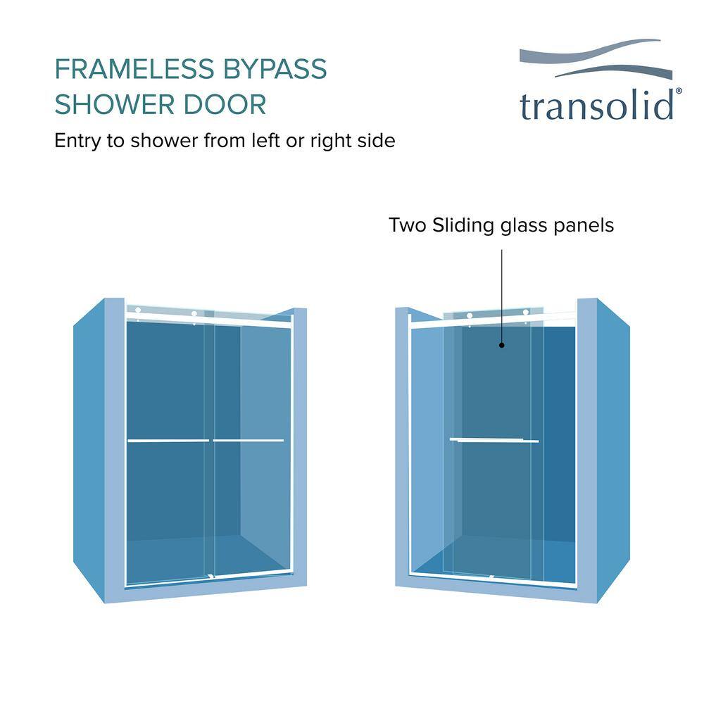 Frederick 47" Polished Chrome Semi-Frameless Sliding Shower Door