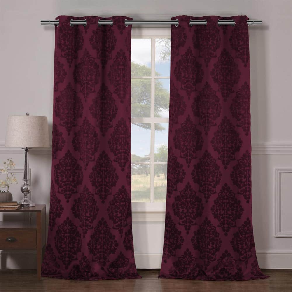 Catalina 38 in. W x 84 in. L Polyester Window Panel in Wine