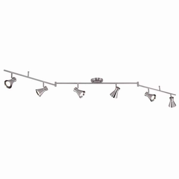 VAXCEL Alto 6.84 ft. 6-Light Brushed Nickel LED Swing Arm Flexible Track  Lighting Kit with Step Head C0221 - The Home Depot
