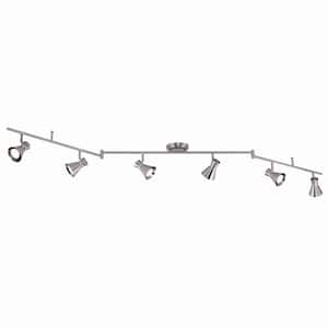 Alto 6.84 ft. 6-Light Brushed Nickel LED Swing Arm Flexible Track Lighting Kit with Step Head