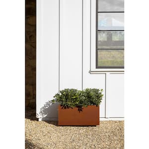 Rust Corten Long Box Small Steel Metal Rectangular Planter