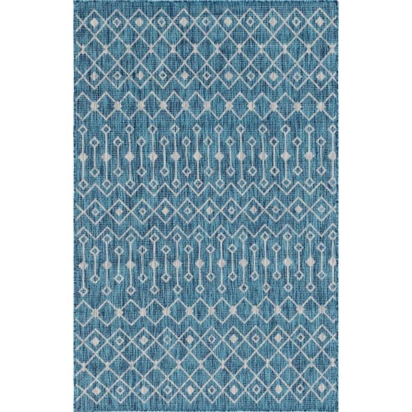 teal tribal rug