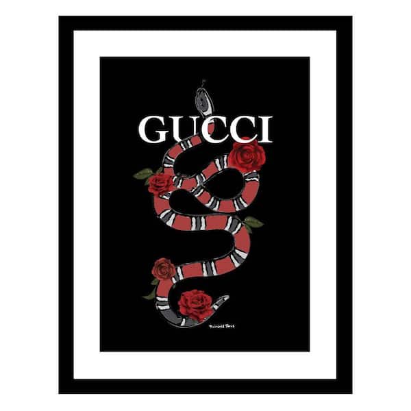 VENICE BEACH Collections Fashion Designer Snake Image by Fairchild Paris 1 Piece Framed Graphic Print Abstract Poster Art Print 18 in. x 14 in.