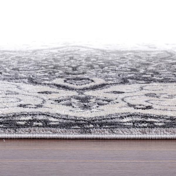 Traditional Medallion Gray 7 ft. 10 in. x 10 ft. Area Rug