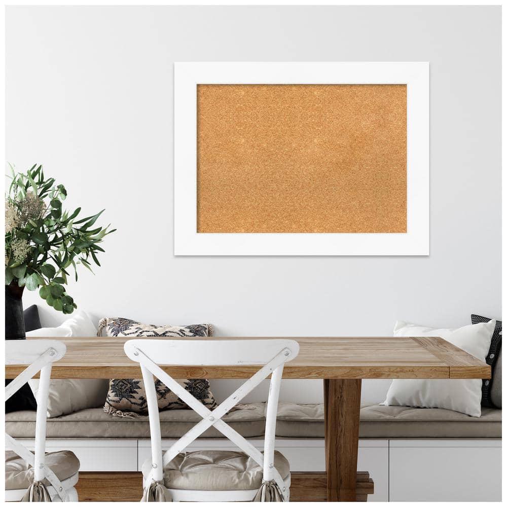 Amanti Art White Framed Natural Corkboard, 36" x 28"