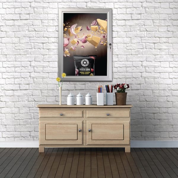 40 in. x 60 in. Silver Locking Poster Case