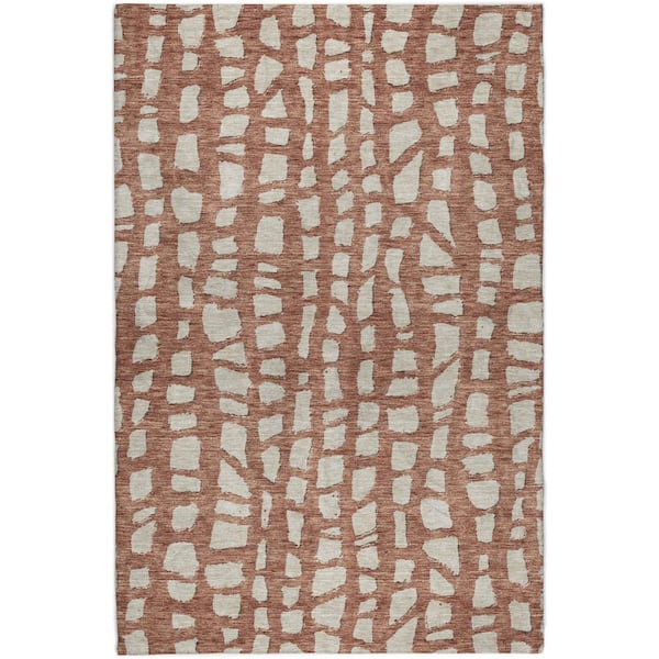 Dream Shag Premium Machine Washable Abstract ADS754 Paprika 5 ft. x 7 ft. 6 in. Area Rug