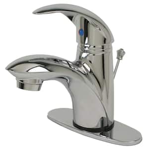 Builder's Series 4 in. Centerset Single-Handle Bathroom Faucet with Pop-Up Assembly in Chrome