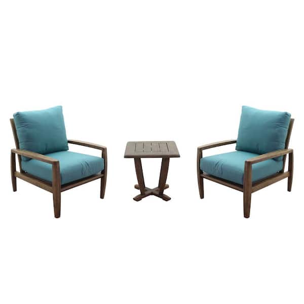 Courtyard Casual 3Piece Avalon FSC Teak Outdoor Balcony Set with 2