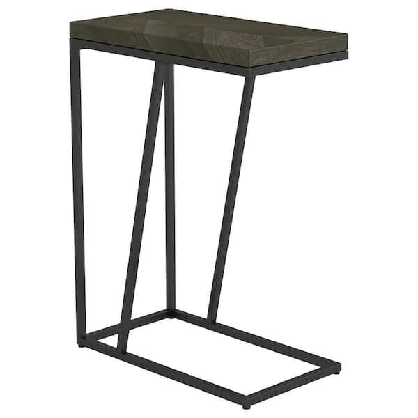 Coaster 10 in. Rustic Grey and Black Rectangle Wood Accent Table